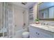Bathroom with a tub shower combination and marble vanity at 1655 S Highland Ave # B216, Clearwater, FL 33756