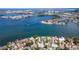 Aerial view showcasing waterfront homes and landscape at 1884 Dolphin S Blvd, St Petersburg, FL 33707