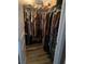 Walk-in closet with ample hanging space and shelving at 7643 Ginger Lily Ct, Tampa, FL 33619