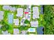 Aerial view of condo community, pool, tennis court, and lush landscaping at 2745 Enterprise E Rd # 24, Clearwater, FL 33759