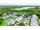 Aerial view showcasing condo location, tennis court, and lake views at 2745 Enterprise E Rd # 24, Clearwater, FL 33759