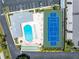 Aerial view of community pool, tennis courts and shuffleboard; perfect for recreation at 4115 34Th S Way # 195, St Petersburg, FL 33711