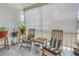 The sunroom has bright light, tiled floors, plants, and chairs at 4115 34Th S Way # 195, St Petersburg, FL 33711
