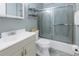 Clean bathroom with a shower/tub combo and updated vanity at 4115 34Th S Way # 195, St Petersburg, FL 33711