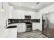 Modern kitchen with white cabinets and stainless steel appliances at 2272 Chianti Pl # 4-0048, Palm Harbor, FL 34683