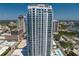 Aerial view of the building, highlighting its height and city views at 301 1St S St # 3004, St Petersburg, FL 33701