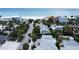 Aerial view of house, beach, and neighborhood at 850 Mandalay Ave, Clearwater Beach, FL 33767