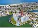 Aerial view of building, highlighting its waterfront location and amenities at 420 64Th Ave # A, St Pete Beach, FL 33706