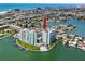 Aerial view highlighting building location near the waterfront at 420 64Th Ave # A, St Pete Beach, FL 33706