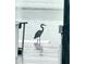 A beautiful heron stands on a dock near the water at 644 Bayshore Dr, Tarpon Springs, FL 34689