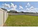 Spacious backyard with a vinyl fence at 12235 Creek Preserve Dr, Riverview, FL 33579