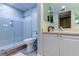 Clean bathroom with a walk-in shower and updated fixtures at 4450 Gulf Blvd # 104, St Pete Beach, FL 33706