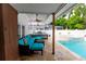 Outdoor oasis with covered patio, pool, spa, and summer kitchen at 5501 Bates St, Seminole, FL 33772