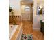 Bathroom featuring a walk-in shower and updated fixtures at 5501 Bates St, Seminole, FL 33772