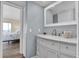 Updated bathroom with vanity and a view of the bedroom at 403 Gulf Way # 302, St Pete Beach, FL 33706