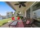 Relaxing patio overlooking the marina, complete with seating at 400 Larboard Way # 106, Clearwater Beach, FL 33767