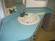Bathroom with a single sink and light blue countertop at 231 Tarpon Ln, Oldsmar, FL 34677