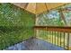 Covered patio with artificial greenery and a view of the backyard at 103 Brigadoon Dr, Clearwater, FL 33759