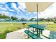 Picnic area with table, benches, and grill near tennis court at 2391 Sumatran Way # 55, Clearwater, FL 33763
