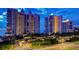 Night view of luxury beachfront condominium buildings at 1540 Gulf Blvd # 2102, Clearwater Beach, FL 33767