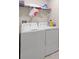 Laundry room with washer, dryer, and overhead shelving at 7203 Sweet Alyssum Ct, Tampa, FL 33619