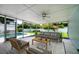 Relaxing screened porch overlooking the pool and backyard at 161 Overbrook W St, Largo, FL 33770