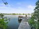 Wooden dock extending to calm water at 20052 Gulf Blvd, Indian Shores, FL 33785