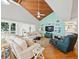 Spacious living room with hardwood floors, comfortable seating, and large windows at 20052 Gulf Blvd, Indian Shores, FL 33785