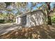 Detached two-car garage with extra space and basketball hoop at 10208 Grove Dr, Port Richey, FL 34668