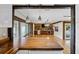 Kitchen features wood countertops, pendant lighting, and open layout to adjacent living space at 4822 3Rd S Ave, St Petersburg, FL 33711