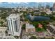 Aerial view of modern high-rise residential building near a lake at 777 3Rd N Ave # 1204, St Petersburg, FL 33701