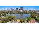 Aerial view of lakefront property with city skyline at 777 3Rd N Ave # 1204, St Petersburg, FL 33701