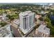 Drone shot of modern high-rise building amongst other buildings at 777 3Rd N Ave # 1204, St Petersburg, FL 33701