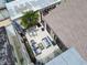 Aerial view of patio with seating and outdoor furniture at 7518 Clanton Trl, Hudson, FL 34667
