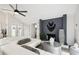 Living room showcasing a modern fireplace and comfortable seating area at 7518 Clanton Trl, Hudson, FL 34667