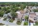 Aerial view of a community with houses and lush greenery at 7518 Clanton Trl, Hudson, FL 34667