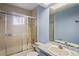 Clean bathroom with shower/tub combo and vanity at 13600 Ponce De Leon Blvd, Brooksville, FL 34601