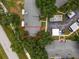 Aerial view of a single-story home in a residential area at 3856 Goldfinch Ct, Palm Harbor, FL 34685