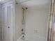 Bathroom with shower/tub combo and linen closet at 400 Island Way # 308, Clearwater, FL 33767