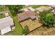 Aerial view of the house and backyard at 6840 Runnel Dr, New Port Richey, FL 34653