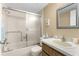 Clean bathroom with shower/tub and vanity at 4445 Pelorus Dr, New Port Richey, FL 34652