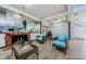 Comfortable resident lounge area with fireplace, ample seating, and stylish decor for relaxation at 300 Woodette Dr # 202B, Dunedin, FL 34698