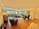 Bright living room with hardwood floors and comfy seating area at 100 Bluff View Dr # 208B, Belleair Bluffs, FL 33770