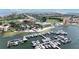 Aerial view of waterfront community with marina and golf course at 6268 Palma Del Mar S Blvd # 407, St Petersburg, FL 33715