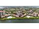 Aerial view of waterfront community with pool at 6268 Palma Del Mar S Blvd # 407, St Petersburg, FL 33715