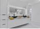 Elegant double vanity with vessel sinks, illuminated mirror, and modern cabinetry, offering a stylish and functional bathroom space at 2121 Bayou Grande Ne Blvd, St Petersburg, FL 33703