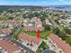Aerial view highlighting condo unit location in community at 2376 Hanover Dr, Dunedin, FL 34698