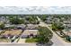 Wide angle aerial view showcasing the property, surrounding homes, and lush greenery at 1172 Chelsea Ln, Holiday, FL 34691