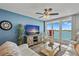 Living room with water view, and comfortable seating at 5701 Bahia Del Mar Cir # 507, St Petersburg, FL 33715