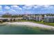 Aerial view of condo building on the beach, near a bridge at 5701 Bahia Del Mar Cir # 507, St Petersburg, FL 33715